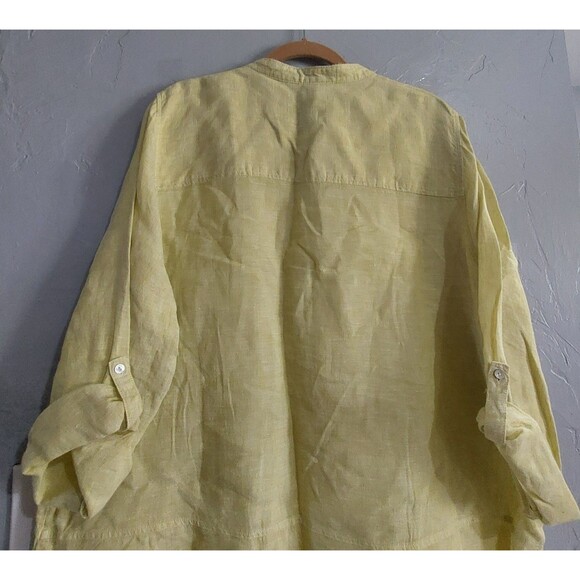 Tahari Essentials  100% Linen  Tops Tunic Womens 23.5 Inch Of Armp To Armp - Picture 7 of 10